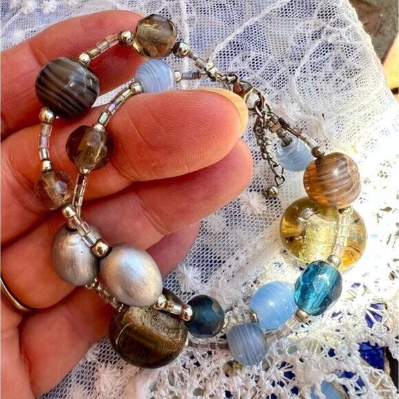 Vintage 90's Premier Designs Art Glass Bracelet - Picture 7 of 10